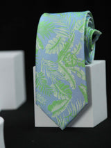 Blue & Green Floral Handmade Silk Necktie