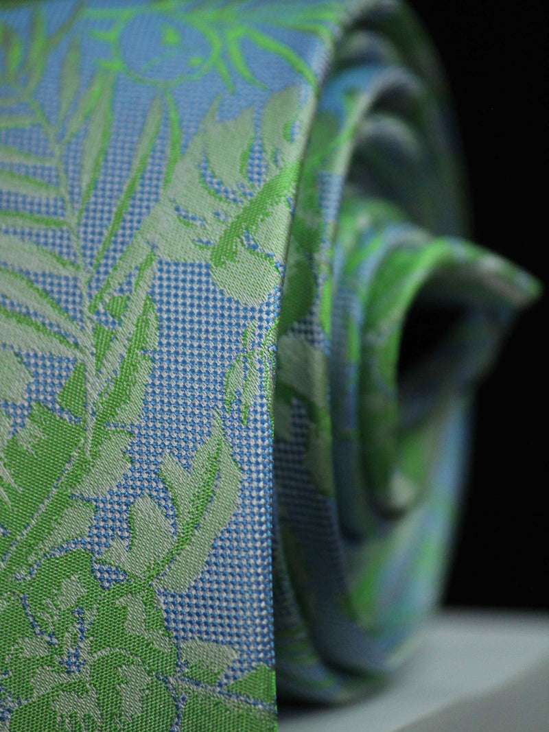 Blue & Green Floral Handmade Silk Necktie