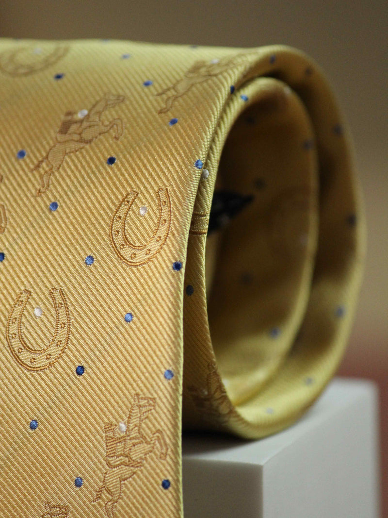 Yellow Polo Handmade Silk Necktie