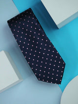 Navy Blue Polka Handmade Silk Necktie