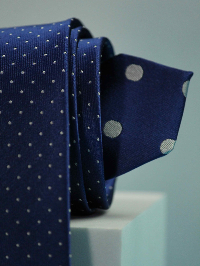 Blue Dots Handmade Silk Necktie