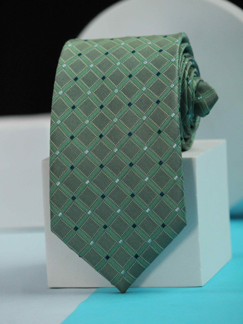 Green Check Silk Necktie
