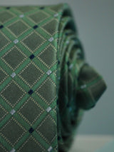 Green Check Silk Necktie