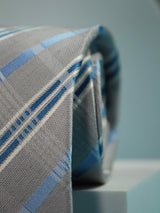 Grey Checks Handmade Silk Necktie