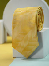 Yellow Stripe Handmade Silk Necktie