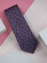 Grey Floral Handmade Silk Necktie