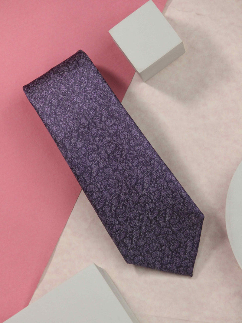 Purple Paisley Handmade Silk Necktie