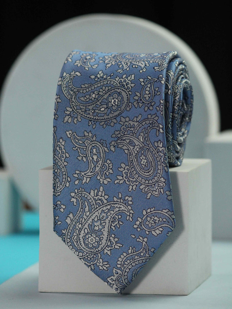 Blue Paisley Handmade Silk Necktie