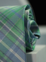 Green Check Handmade Silk Necktie
