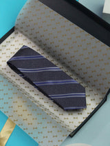 Purple Stripe Handmade Silk Necktie