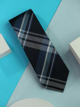 Blue & White Check Handmade Silk Necktie