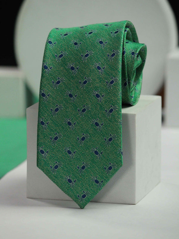 Green Crab Handmade Silk Necktie