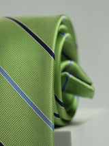 Green Stripe Handmade Silk Necktie