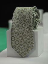 Green Geometric Handmade Silk Necktie