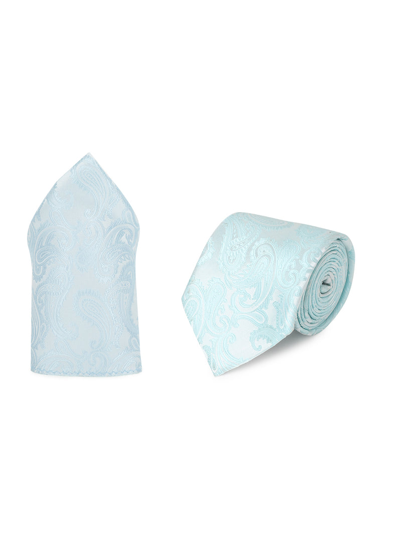 Turquoise Paisley Necktie & Pocket Square Giftset