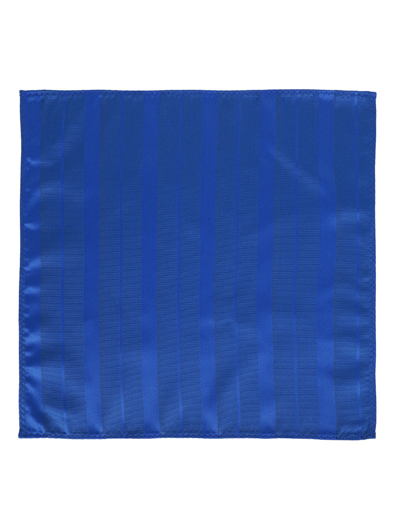 Royal Blue Striped Necktie & Pocket Square Giftset