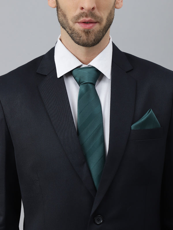 Green Striped Necktie & Pocket Square Giftset