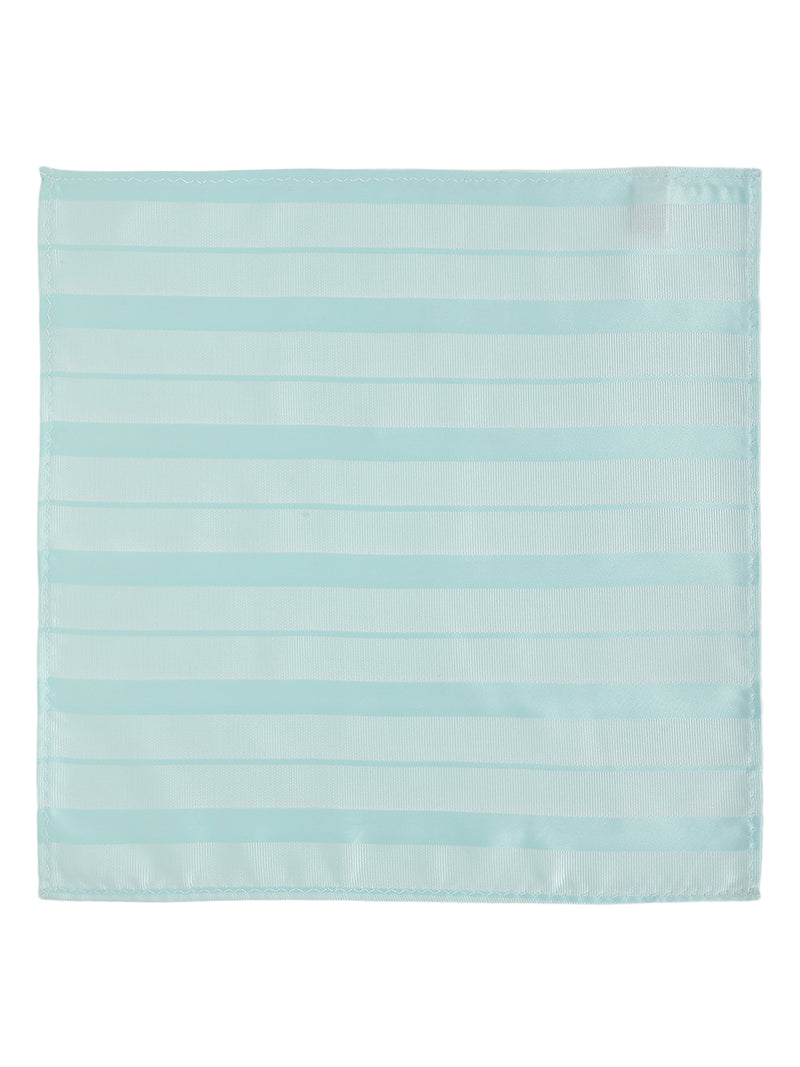 Turquoise Striped Necktie & Pocket Square Giftset