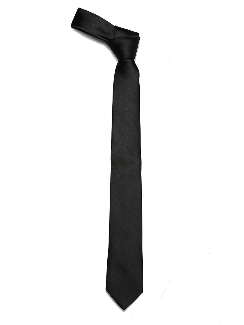 Blackish Skinny Solid Necktie