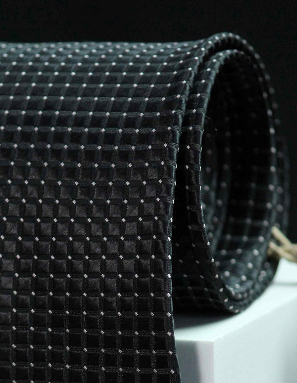 Black Geometric Polyester Necktie