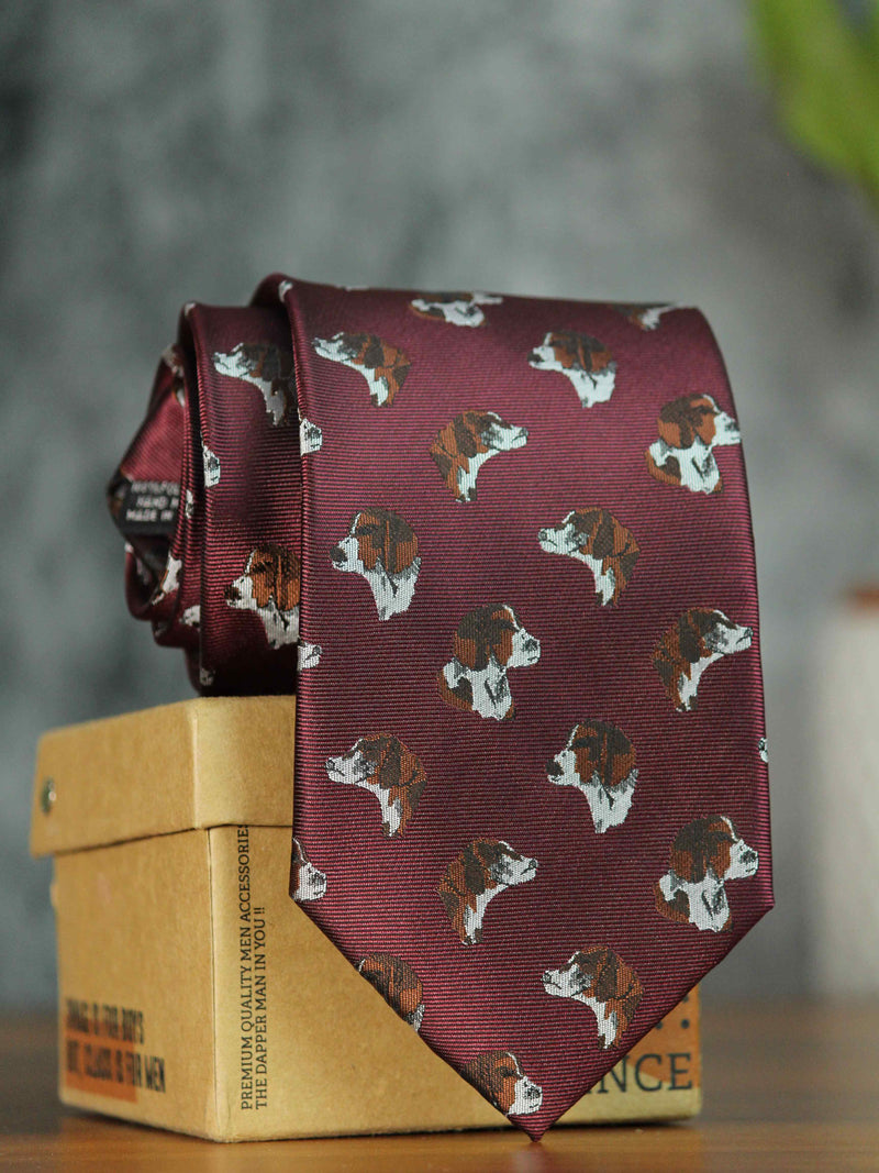 Maroon Novelty Woven Necktie