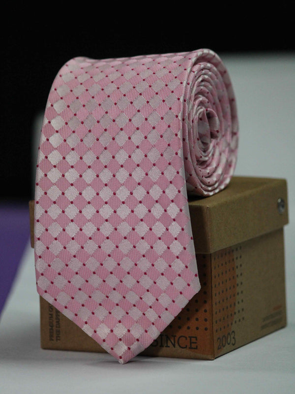 Pink Geometric Woven Necktie