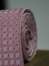 Pink Geometric Woven Necktie