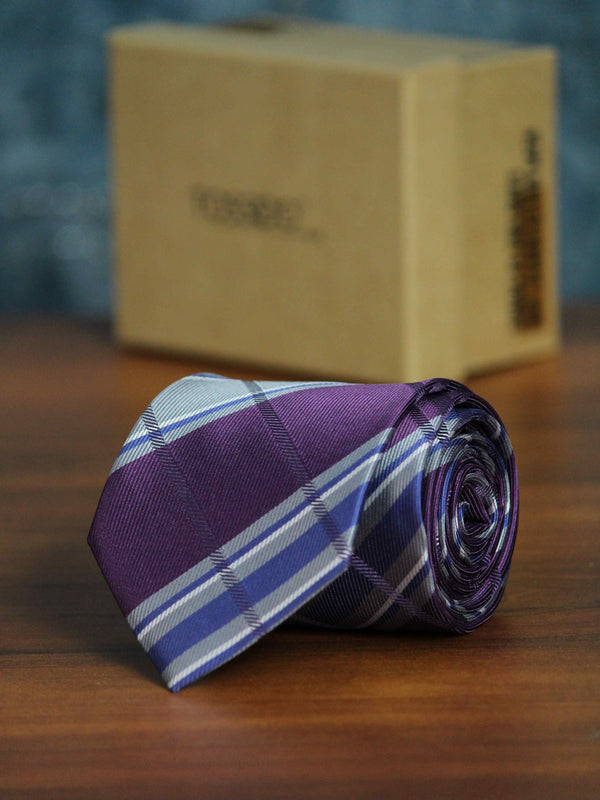 Purple Stripes Woven Necktie
