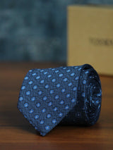 Blue Polka Woven Necktie