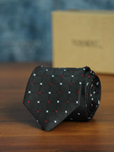 Black Check Woven Necktie