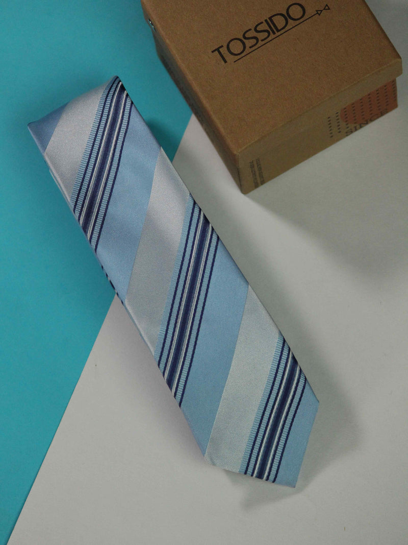 Blue Stripe Skinny Necktie