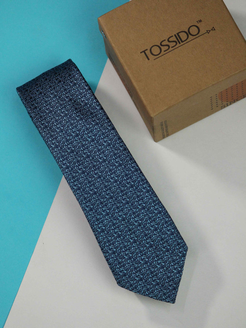 Blue Abstract Skinny Necktie