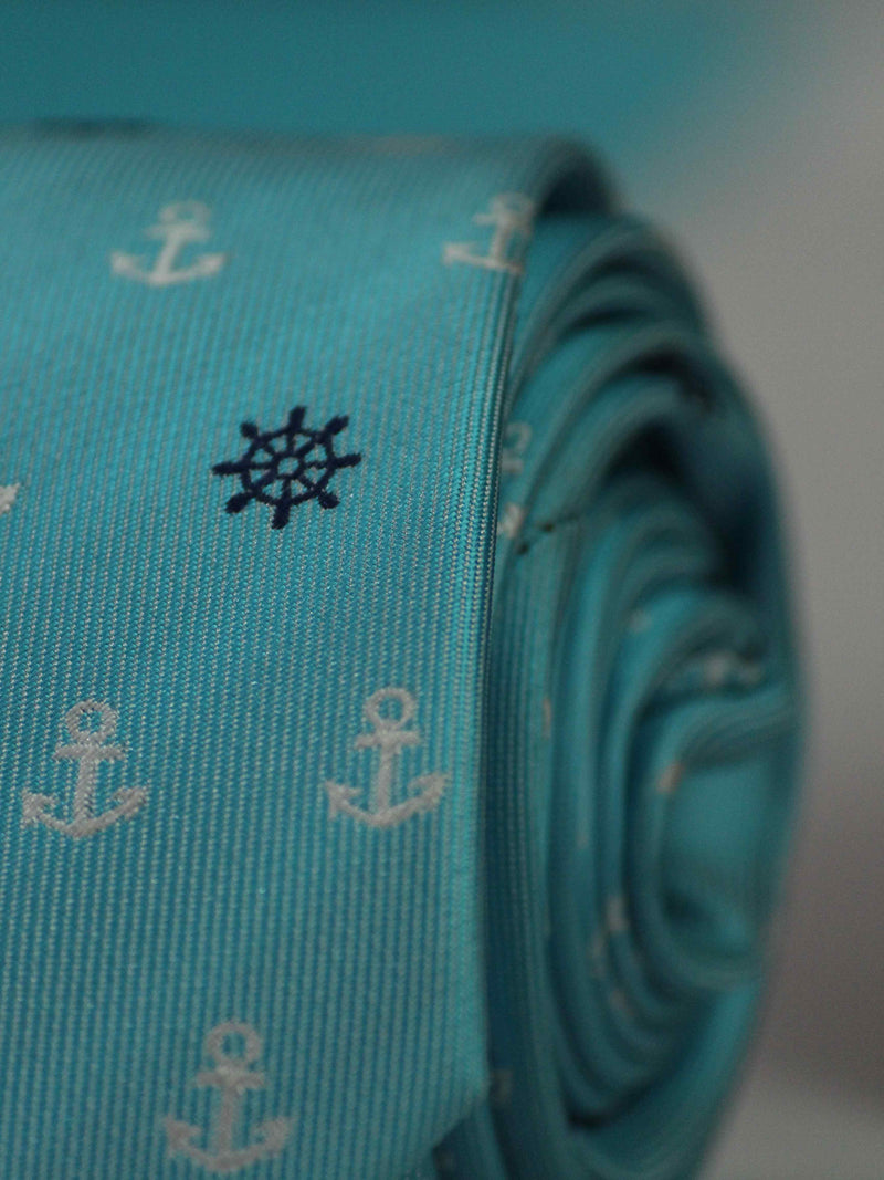 Blue Anchor Skinny Necktie