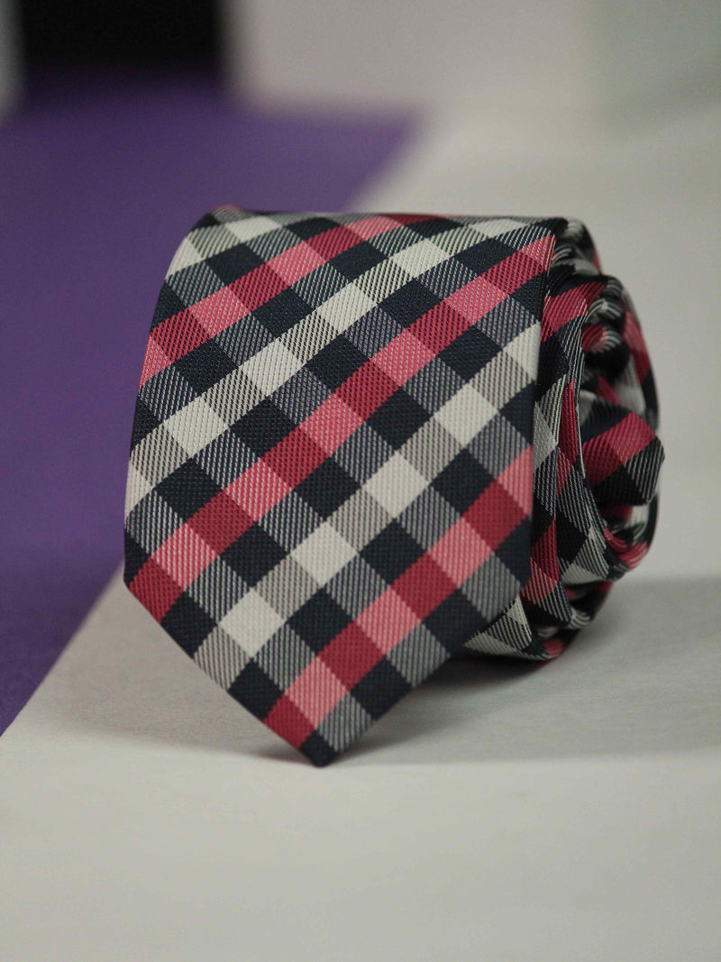 Multicolor Check Skinny Necktie