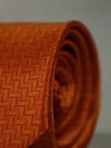 Orange Geometric Skinny Necktie