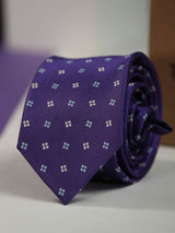 Purple Geometric Skinny Necktie