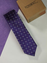Purple Geometric Skinny Necktie