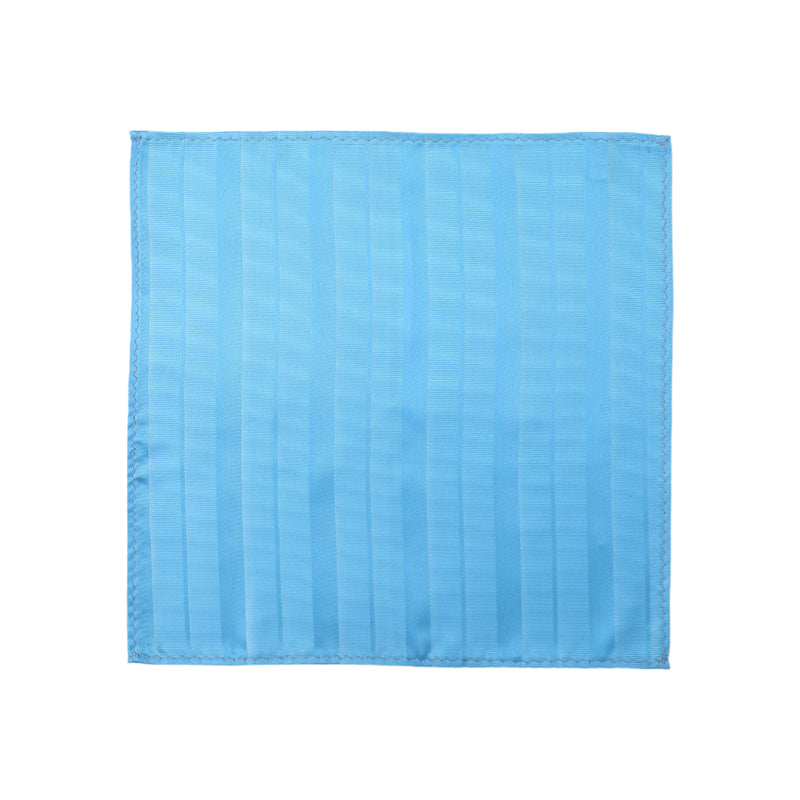 Sky Blue Striped Necktie & Pocket Square Giftset