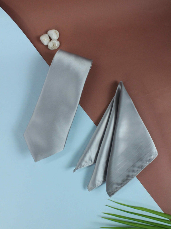 Ash Necktie & Pocket Square - TOSSIDO