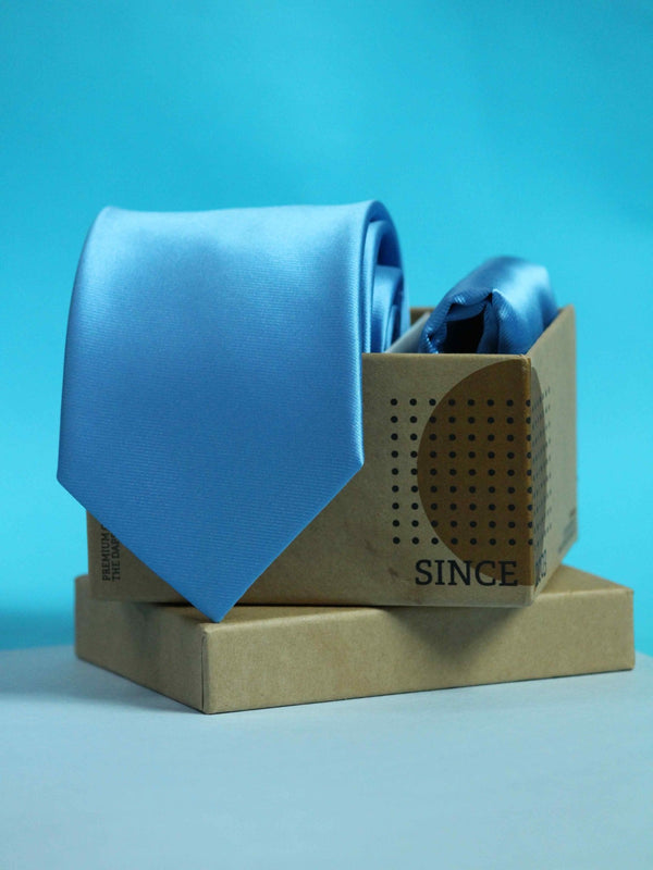 Azure Necktie & Pocket Square - TOSSIDO