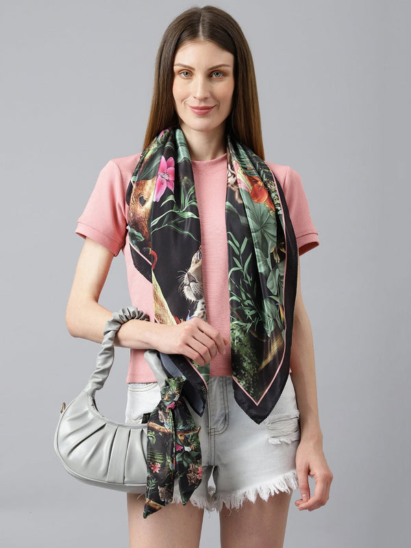 Backwood Black Scarf And Bag Scarf Set - TOSSIDO