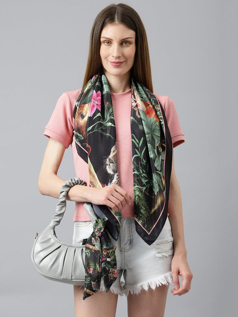 Backwood Black Scarf And Bag Scarf Set - TOSSIDO
