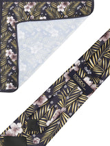 Black Base Printed Necktie & Pocket Square Set - TOSSIDO