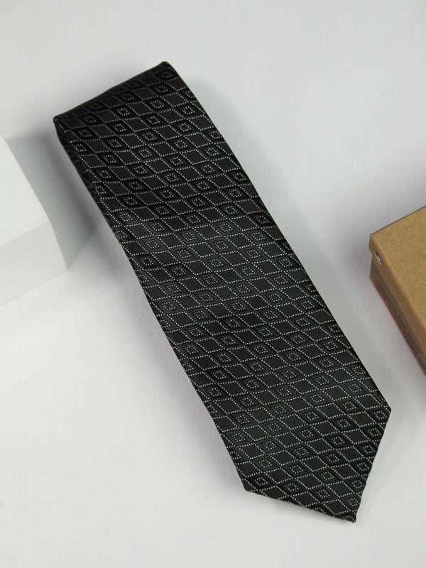 Black Geometric Necktie - TOSSIDO