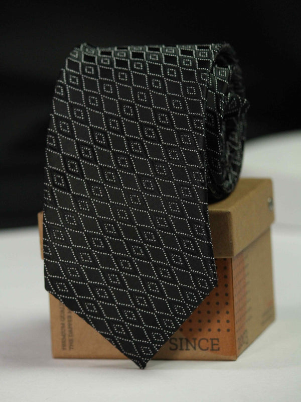 Black Geometric Necktie - TOSSIDO