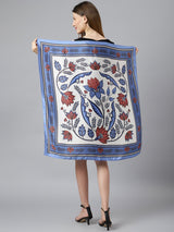Blooming Blue Scarf And Bag Scarf Set - TOSSIDO