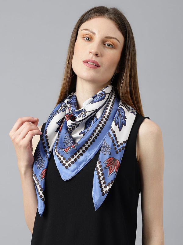 Blooming Blue Scarf And Bag Scarf Set - TOSSIDO