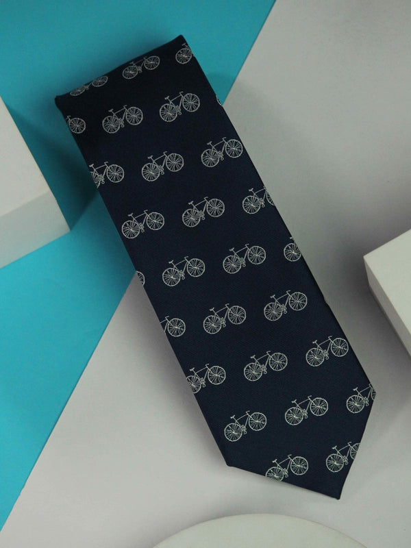 Blue Cycle Handmade Silk Necktie - TOSSIDO