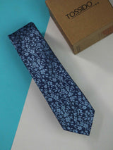 Blue Floral Skinny Necktie - TOSSIDO