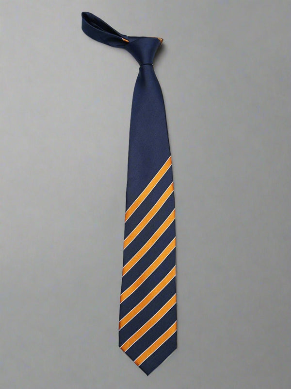 Blue & Orange Striped Necktie - TOSSIDO